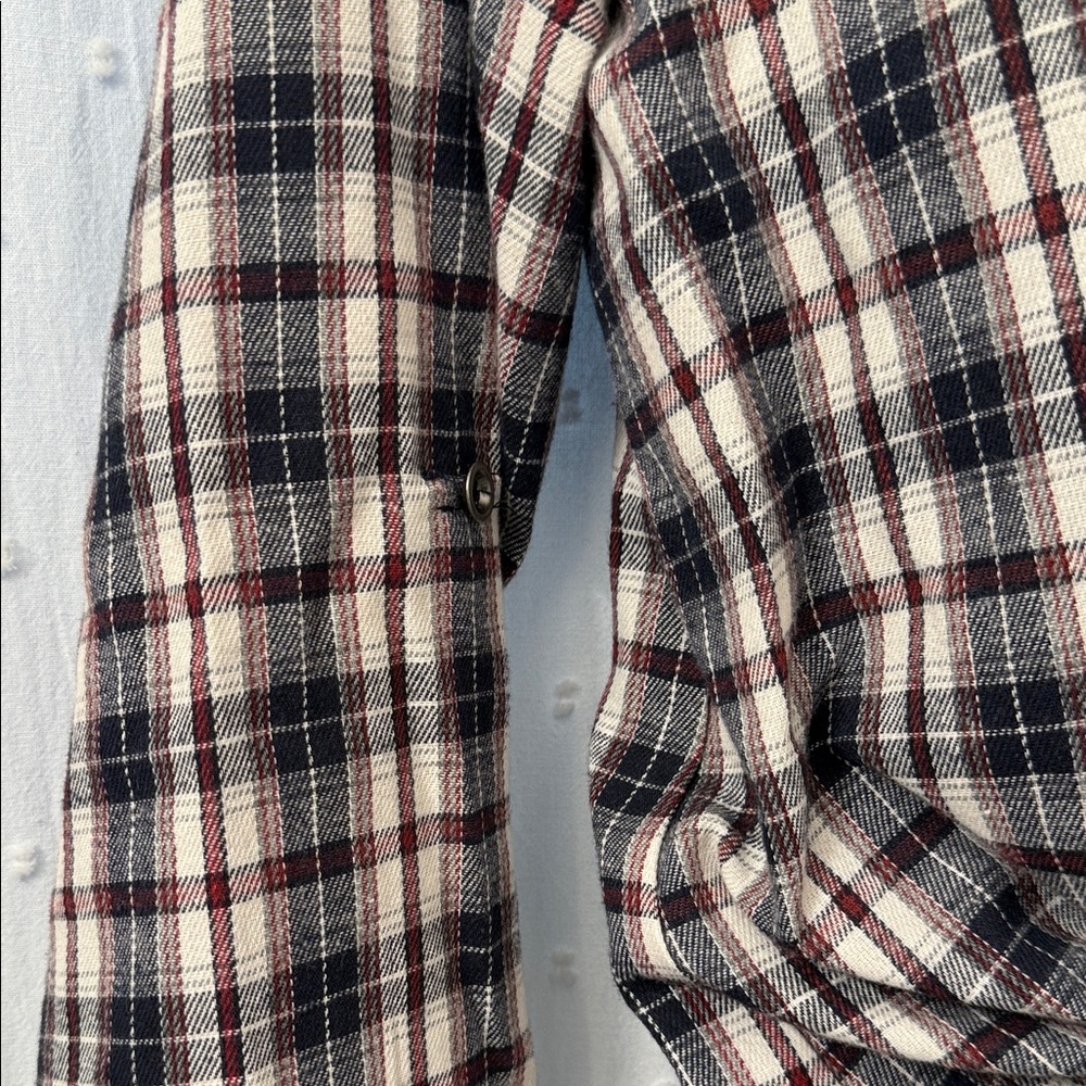 ANDREE BY UNIT Plaid Button-Down Shirt with Tie Front - Picture 4 of 7